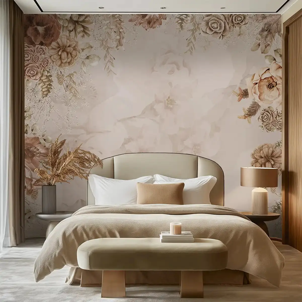 Historic home wallpaper with textured design